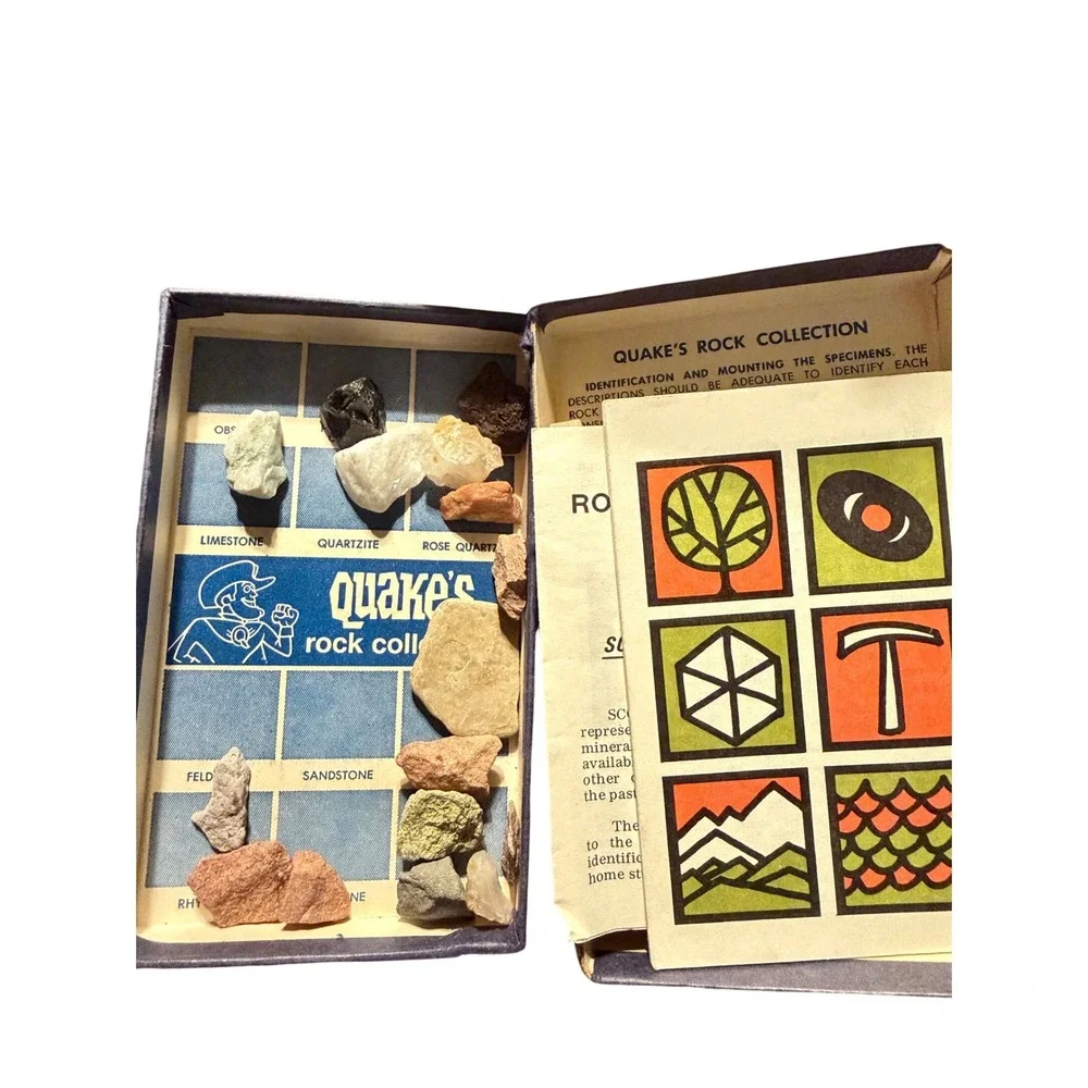 Vintage 1969 Scott Scientific Rock Mineral Collection Quake's Pikes Peak Geology